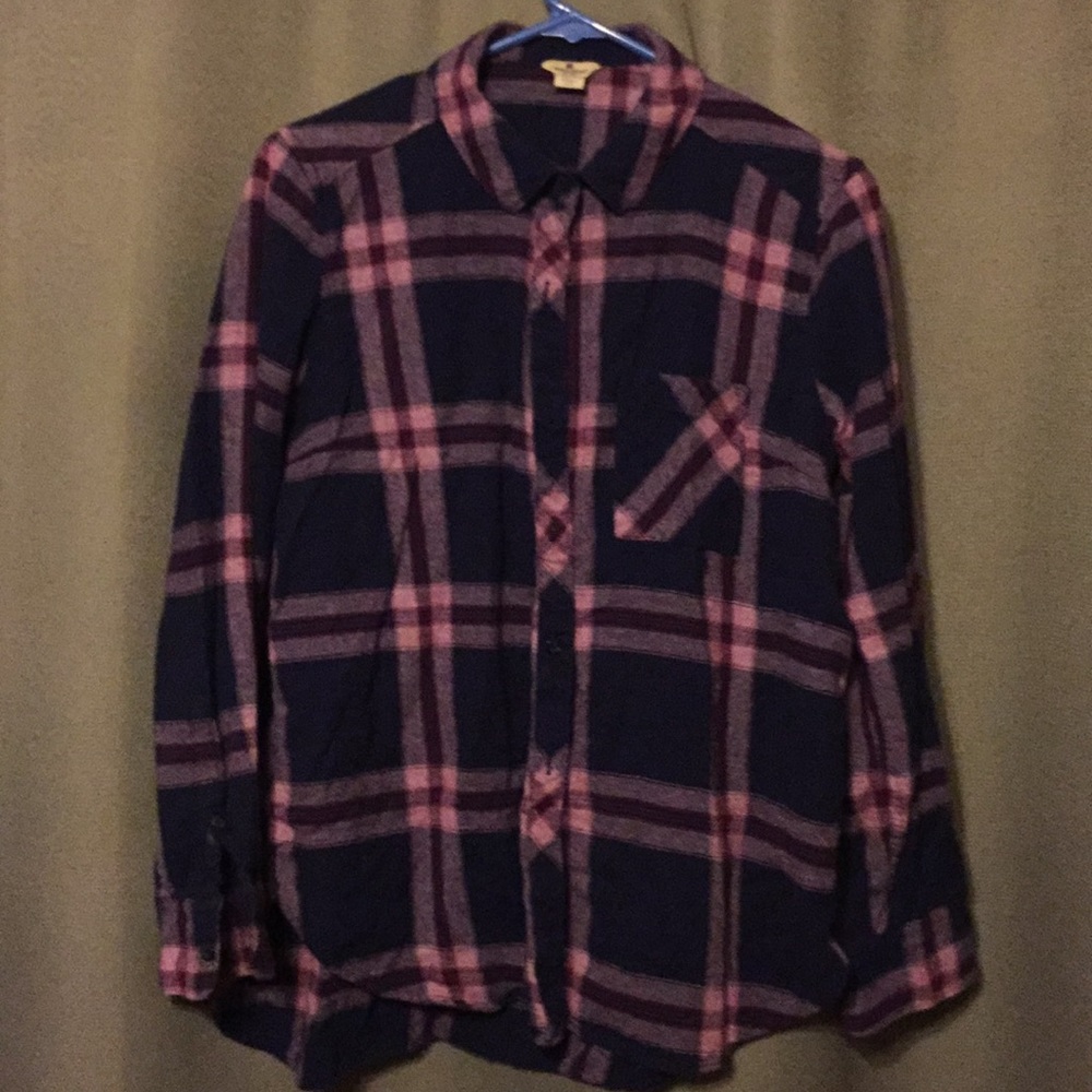 Women’s plaid size large navy